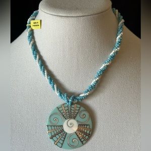 Blue statement necklace